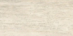 European Tiles Travertino White Vein Cut Ribbed Matt Wall & Floor Tile 120x60cm