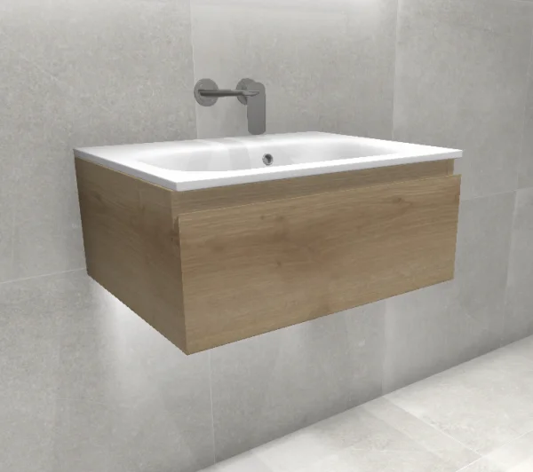 Faeber Mode 60 Basin Unit Slim Drawer Unit Light Slap Oak