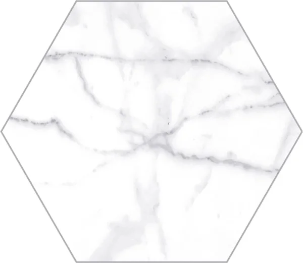 European Tiles Hex Carrara Gloss Shaped Marble Glossy Wall Tiles 15 x 17.3