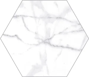 European Tiles Hex Carrara Matt Shaped Marble Tile 15 x 17.3cm 