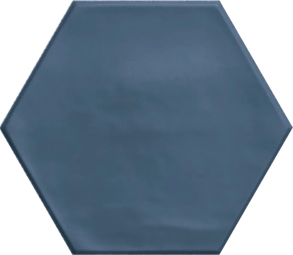 European Tiles Cuba Hex Navy Matt Porcelain Floor and Wall Tile 15x17.3cm