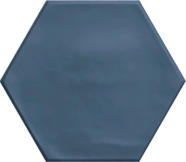 European Tiles Cuba Hex Navy Matt Porcelain Floor and Wall Tile 15x17.3cm