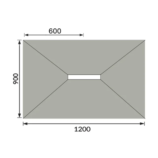 Abacus Elements Linear 300 Level Access Shower Tray 12x9 Centre detail view - Image 2