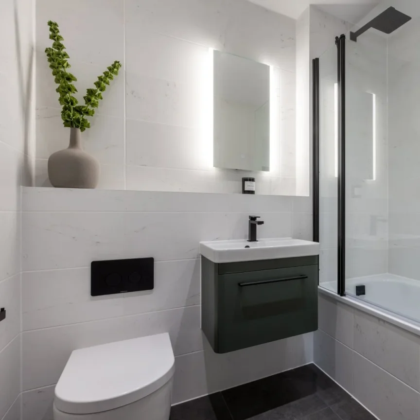 Saneux Hyde 60cm 1 Drawer Wall Mounted Unit - Matte Sage detail view - Image 6