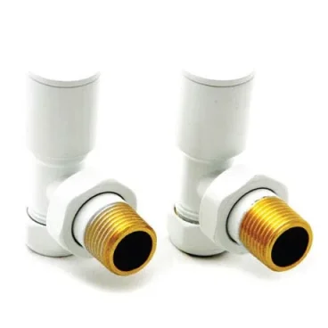 Reina Portland Angled White Radiator Valves product image - Image 1