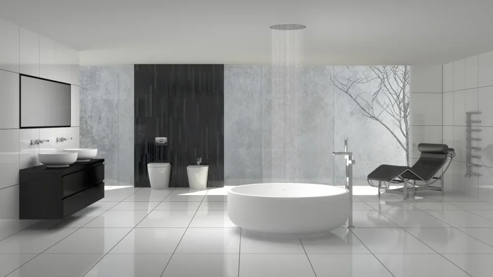 StoneKAST Oasis Double Ended Freestanding Bath 1350 x 1350mm Matt White detail view - Image 2