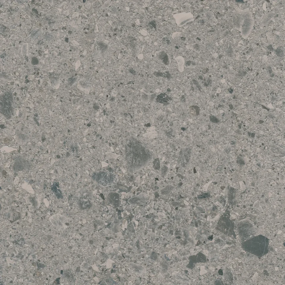 European Tiles Terrazzo Grey 6mm 120 X 120 Rectified Matte Tile detail view - Image 3
