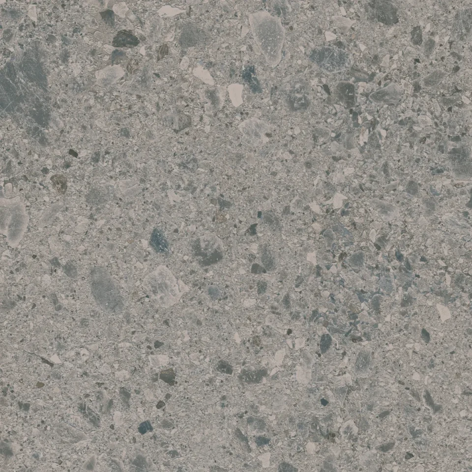 European Tiles Terrazzo Grey 6mm 120 X 120 Rectified Matte Tile detail view - Image 4