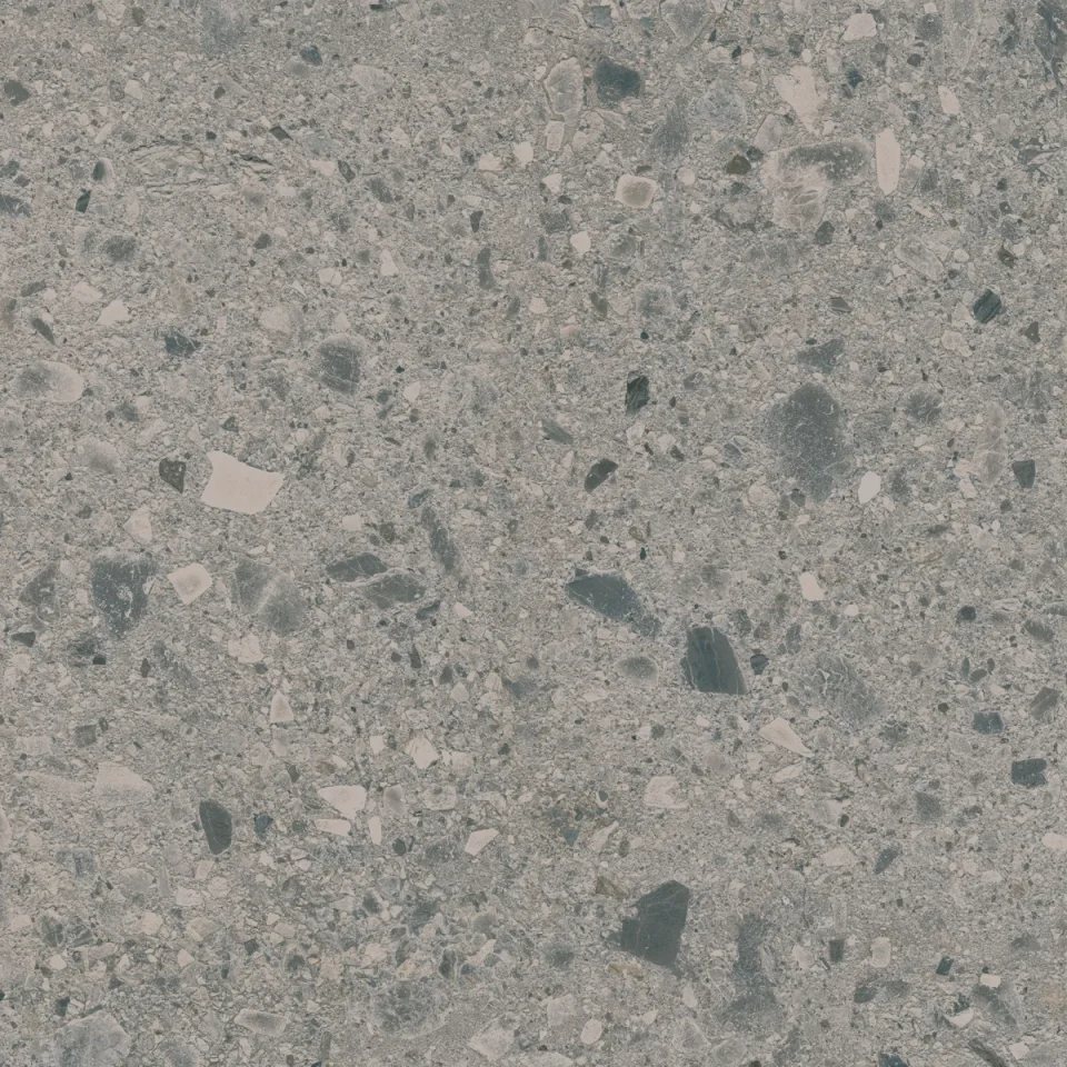 European Tiles Terrazzo Grey 6mm 120 X 120 Rectified Matte Tile detail view - Image 6