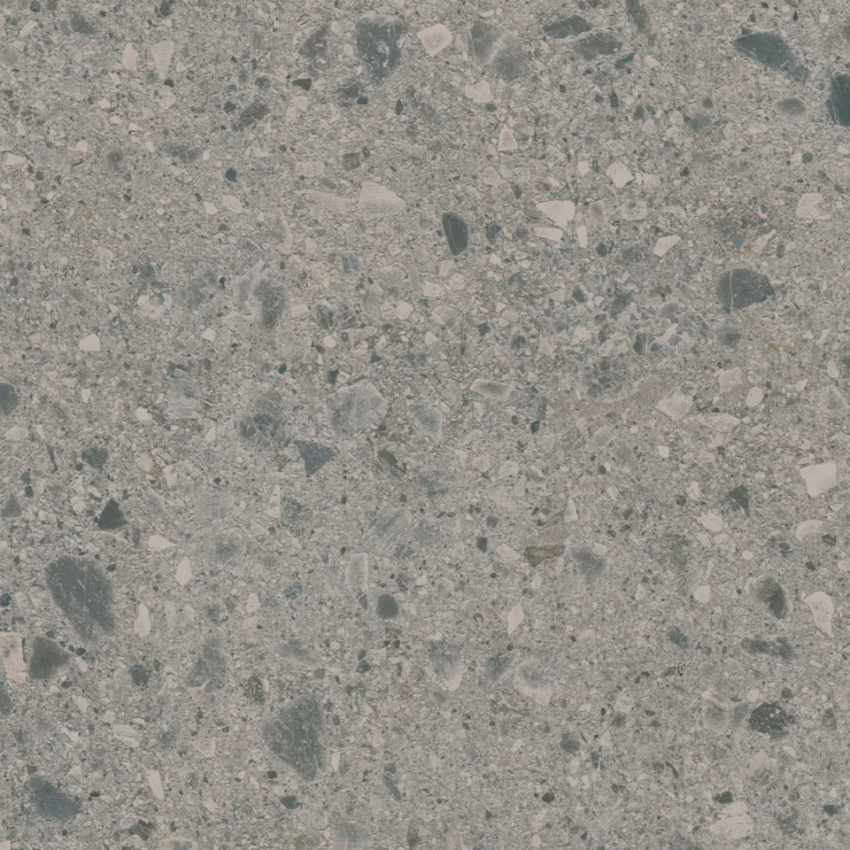 European Tiles Terrazzo Grey 6mm 120 X 120 Rectified Matte Tile detail view - Image 7