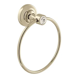 Booth & Co. Towel Ring Nickel & Crackled White