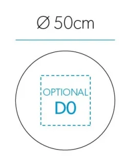 Hib Rondo Mirror 50cm technical drawing - Image 2