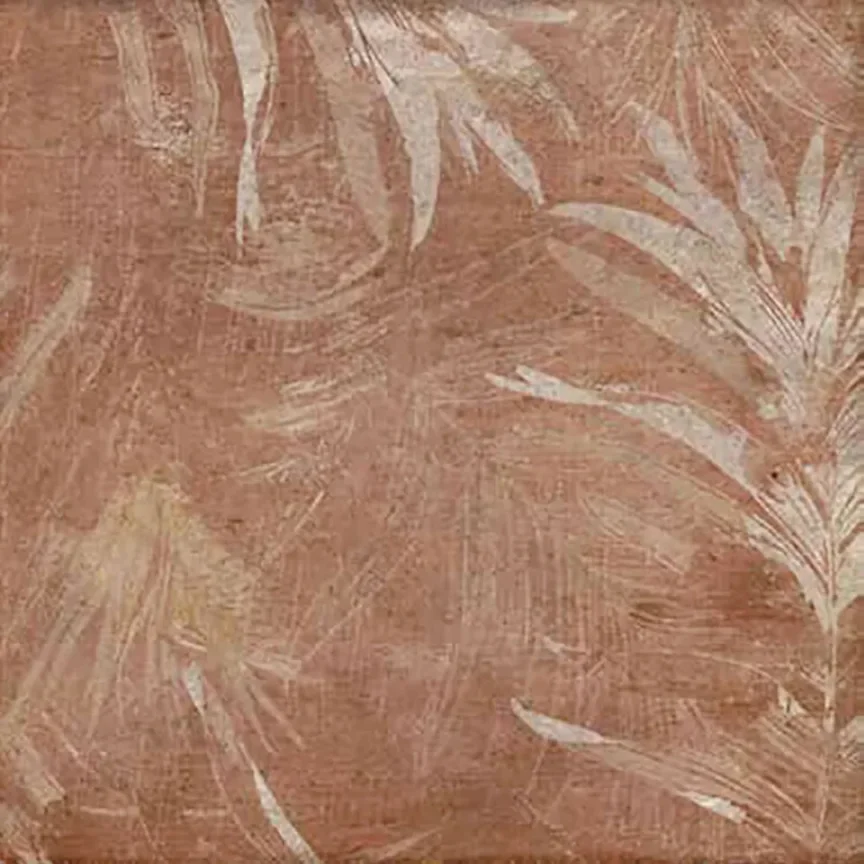 European Tiles Cotto Floral Decor Terracotta Matt Porcelain Floor Tile 20x20cm detail view - Image 2