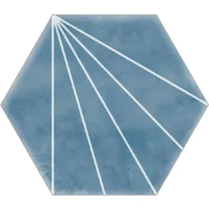 European Tiles Scandinavian Cyan Hexagon Matt Floor Tile Decor 15x17.3cm
