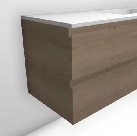 Faeber Mode 300mm 2 Drawer Side Vanity Unit Pale Oak product image - Image 1