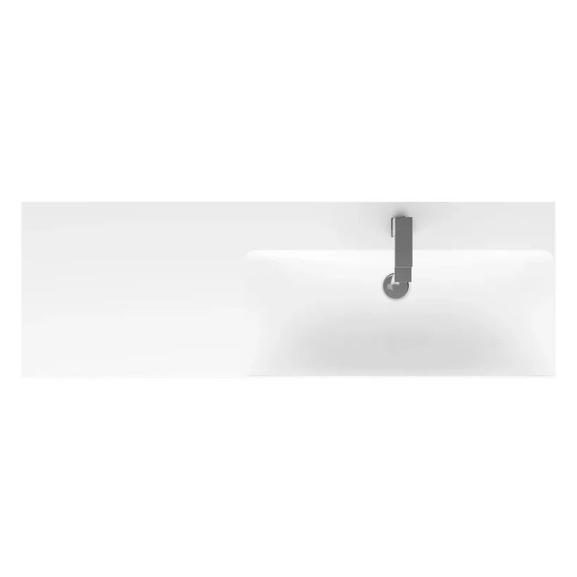 Crosswater Zion 1210mm Fireclay Vanity Basin Right Hand detail view - Image 2