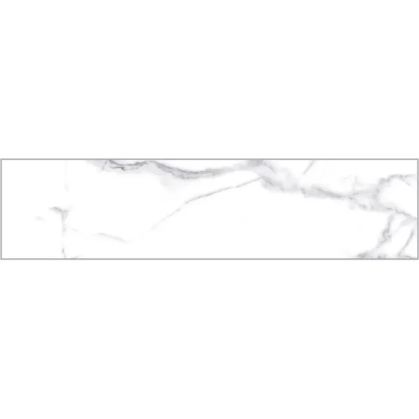 European Tiles Shaped Marble Carrara Glossy Wall Tile 6x25cm product image - Image 1