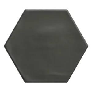 European Tiles Shaped Marble Geometry Hex Matt Black Floor Tile 15x17.3cm