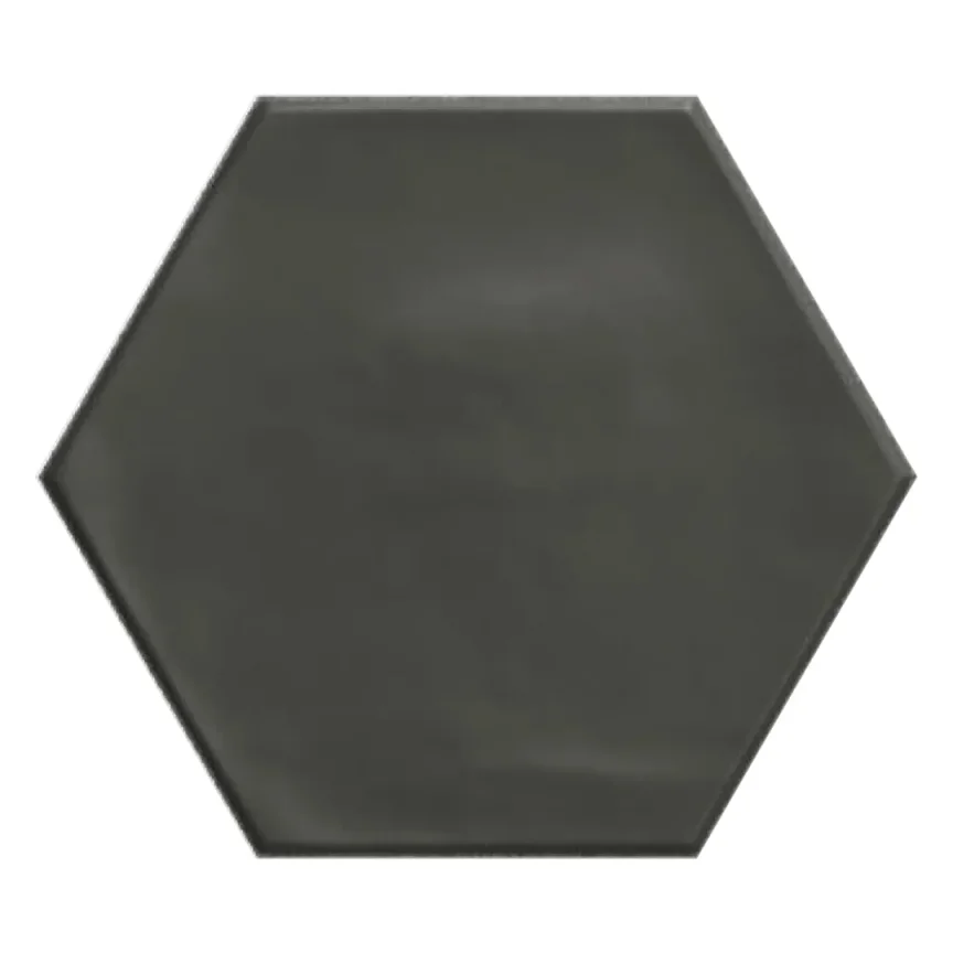 European Tiles Shaped Marble Geometry Hex Matt Black Floor Tile 15x17.3cm product image - Image 1