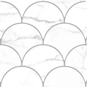 European Tiles Shaped Marble Drop Carrara Glossy Wall Tile 15x17.3cm