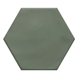European Tiles Shaped Marble Geometry Hex Matt Green Floor Tile 15x17.3cm