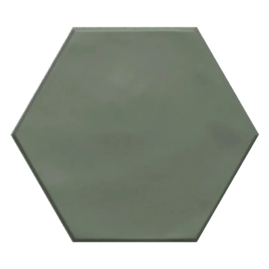 European Tiles Shaped Marble Geometry Hex Matt Green Floor Tile 15x17.3cm product image - Image 1