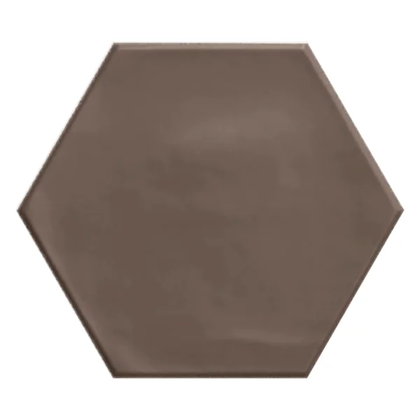 European Tiles Shaped Marble Geometry Hex Matt Brown Floor Tile 15x17.3cm