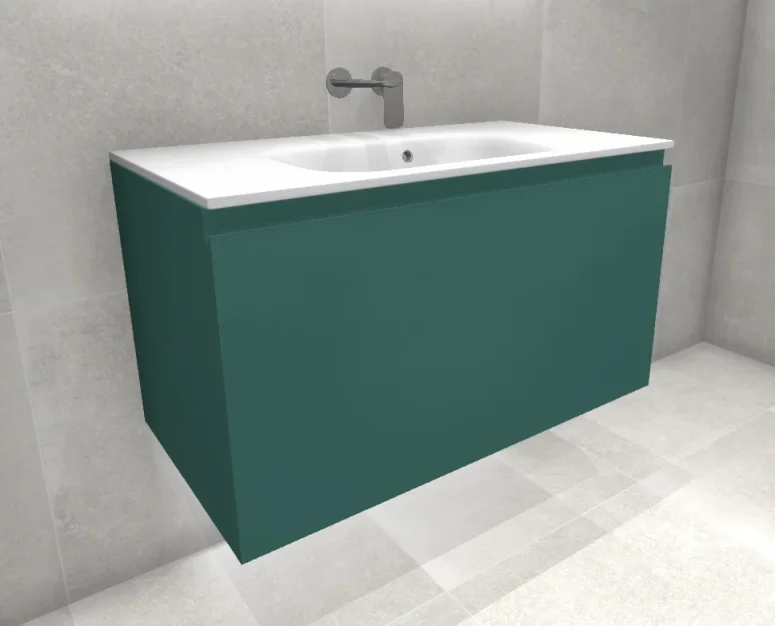 Faeber Mode 90 Basin Unit 1 Drawer Ral 6033 Mint Turquoise Matt product image - Image 1