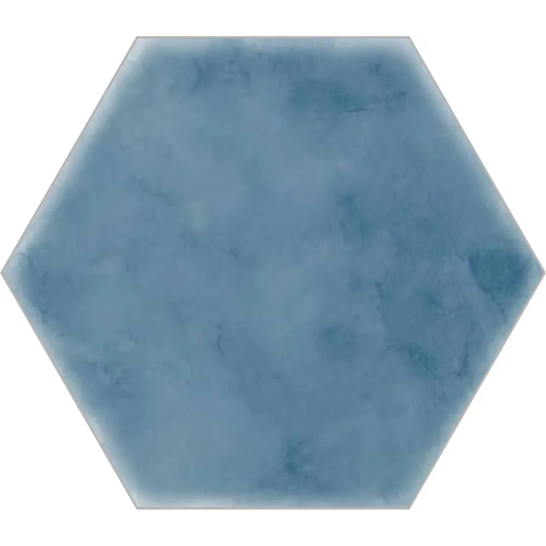 European Tiles Scandinavian Cyan Hexagon Matt Floor Tile 15x17.3cm