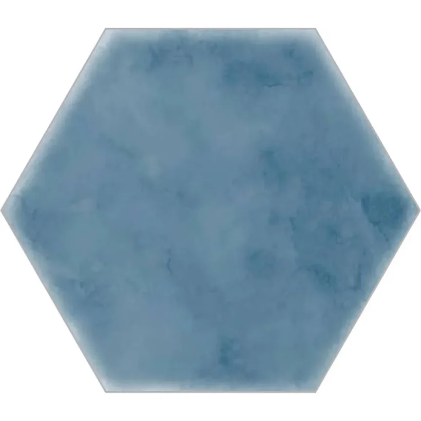 European Tiles Scandinavian Cyan Hexagon Matt Floor Tile 15x17.3cm product image - Image 1