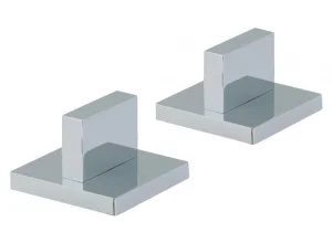 Vado Geo Pair of Deck Mounted Shower Mixer Stop Valve Taps Chrome