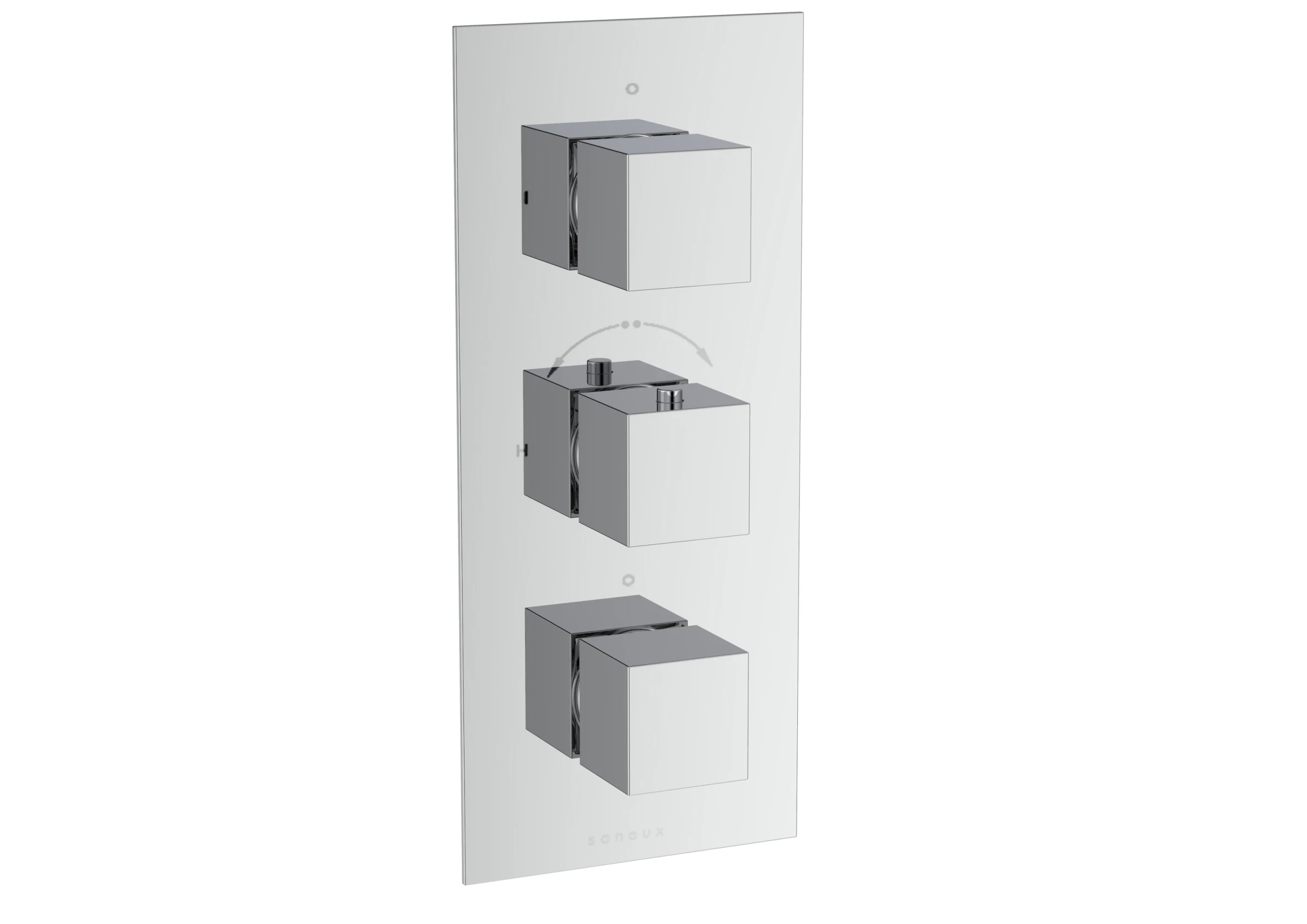 Saneux Tooga 3 Way Thermostatic Shower Valve Kit - Chrome