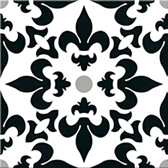 European Tiles Cuba Range Habana Tiles Monochome Patchwork 20x20cm detail view - Image 4