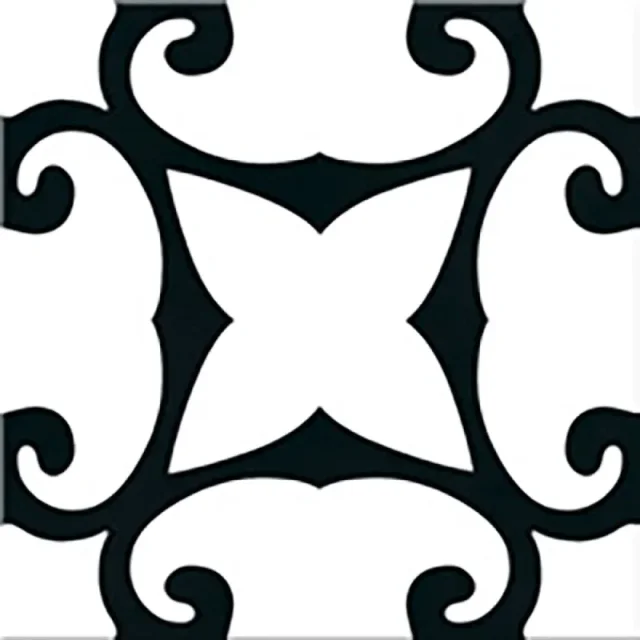 European Tiles Cuba Range Habana Tiles Monochome Patchwork 20x20cm detail view - Image 8