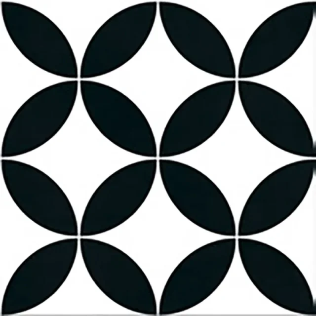 European Tiles Cuba Range Habana Tiles Monochome Patchwork 20x20cm detail view - Image 9