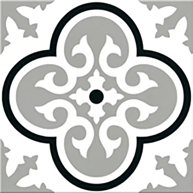 European Tiles Cuba Range Habana Tiles Monochome Patchwork 20x20cm detail view - Image 10