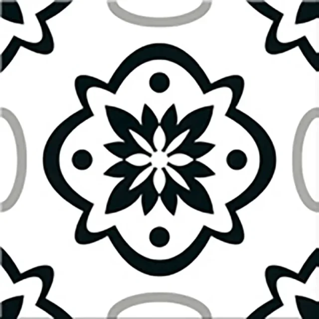 European Tiles Cuba Range Habana Tiles Monochome Patchwork 20x20cm detail view - Image 17