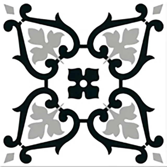 European Tiles Cuba Range Habana Tiles Monochome Patchwork 20x20cm detail view - Image 18