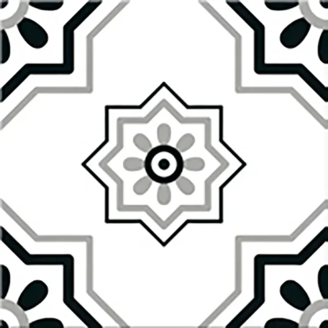 European Tiles Cuba Range Habana Tiles Monochome Patchwork 20x20cm detail view - Image 19