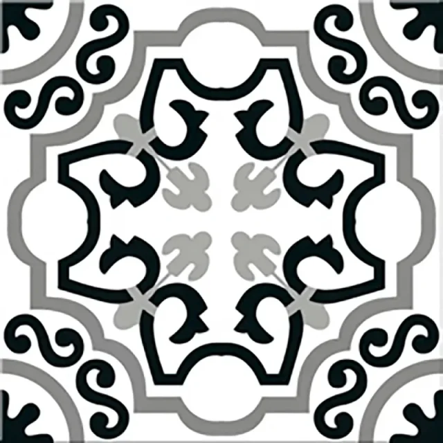 European Tiles Cuba Range Habana Tiles Monochome Patchwork 20x20cm detail view - Image 20
