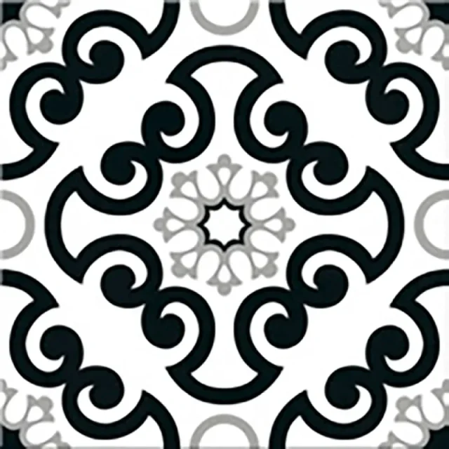 European Tiles Cuba Range Habana Tiles Monochome Patchwork 20x20cm detail view - Image 21