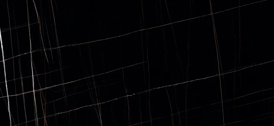 European Tiles Marmo SAHARA NOIR 6MM 120 X 260 Rectified Polished Tile detail view - Image 5