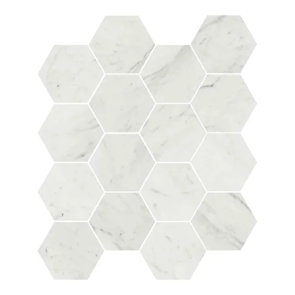 European Tiles Marmi Hex Bianco Porcelain Matt Floor Tile 15x17.3cm