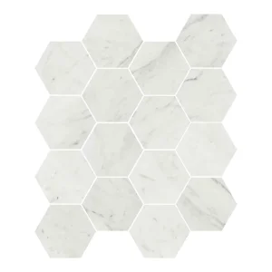 European Tiles Marmi Hex Bianco Porcelain Matt Floor Tile 15x17.3cm