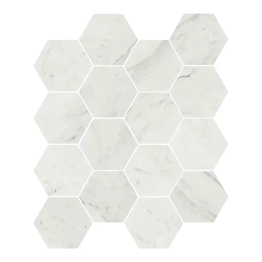 European Tiles Marmi Hex Bianco Porcelain Matt Floor Tile 15x17.3cm product image - Image 1