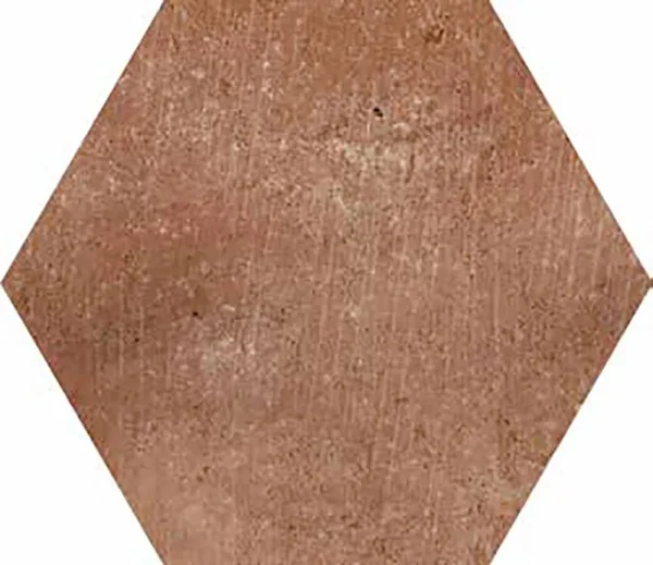 European Tiles Cotto Brown Terracotta Matt Porcelain Hex Floor Tile 15x17.3cm