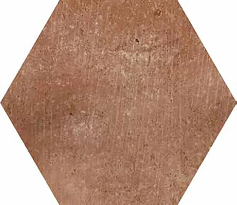 European Tiles Cotto Brown Terracotta Matt Porcelain Hex Floor Tile 15x17.3cm product image - Image 1