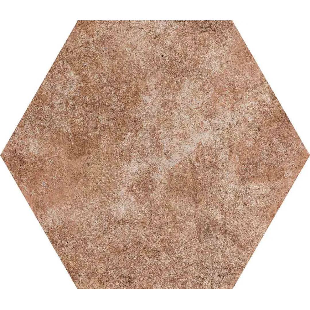 European Tiles Cement Hex Brown Matt Floor Tile 15x17.3cm