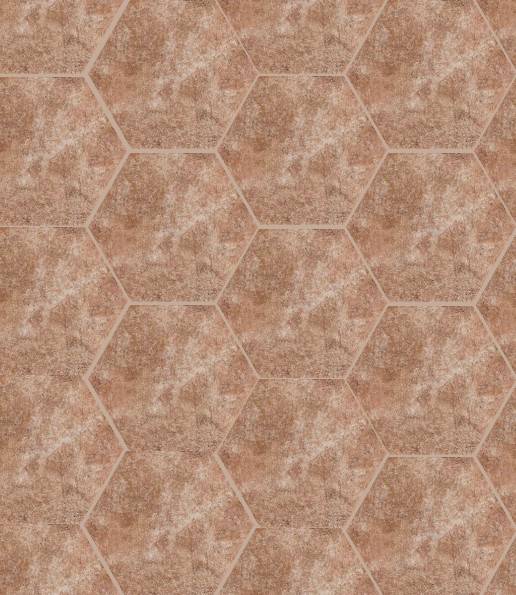 European Tiles Cement Hex Brown Matt Floor Tile 15x17.3cm detail view - Image 2