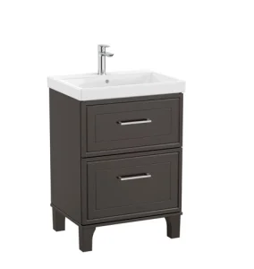 Roca Romea Vanity Unit 60 Cm, Two Drawers - Anthracite Satin